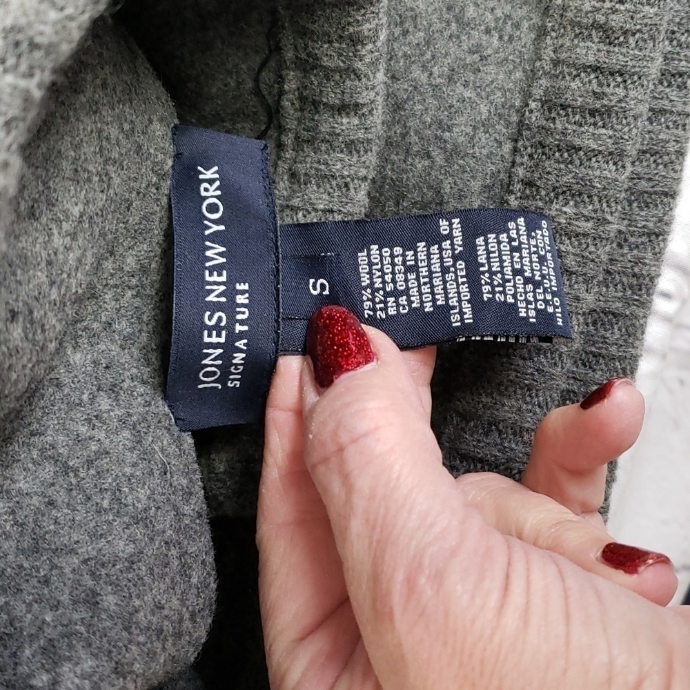 Jones New York Signature Wool/Nylon Grey Car Coat Jacket Lightweight Unlined EUC - Picture 12 of 16